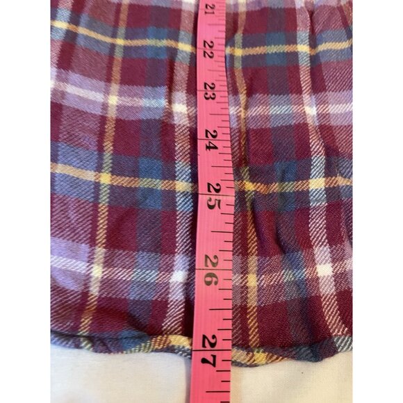 Matilda Jane Multicolor Plaid purple Top tunic Shirt Size Small Rayon ruffled - Picture 9 of 11